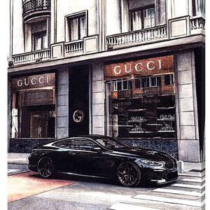 Oliver Gal Milan Street Fashion Glitter Embellished Framed Wall Decor